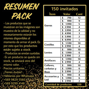 PACK COTILLÓN 150 INVITADOS